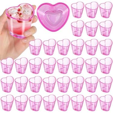 Imagem de Sabary 36 peças de copos de dose em forma de coração para dia dos namorados, 42,5 g, reutilizáveis, bonitos, copos de cerveja canecas de cerveja, copo de suco, copos de degustação de caneca para