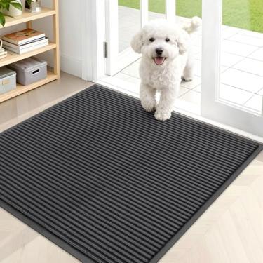 Imagem de OLANLY Tapete de porta da frente para entrada interna e externa, capacho resistente à água, resistente ao desbotamento, perfil baixo, fácil de limpar, tapetes de boas-vindas para varanda, para entrada