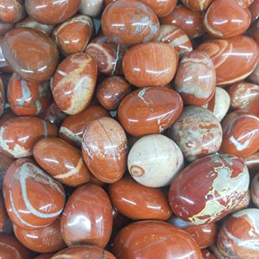 Imagem de Pedras de jaspe vermelho curado com pedras polidas pedras preciosas de cristal para aquário decoração de aquário decoração de casa pedra como presente (tamanho: 100g)