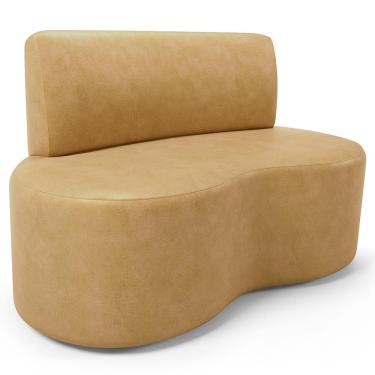 Imagem de Sofá 2 Lugares Orgânico Para Sala de Estar Living Larissa L02 Couríssimo Fendi - Lyam Decor