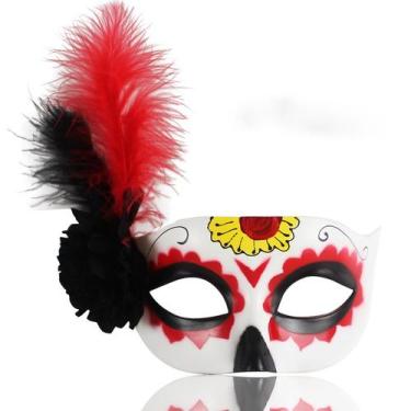 Imagem de Máscara de cosplay Feather Princess, capa de meio rosto de plástico - 