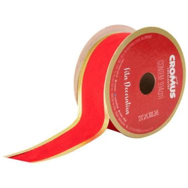 Imagem de Fita Decorativa 210912 Largura 3,8cm Lvermelha C/9,14 Mts - CROMUS, Ve