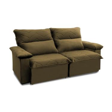 Imagem de Sofá Retrátil Reclinável Paris 1,50m Suede Velut Bege Molas No Assento - King House