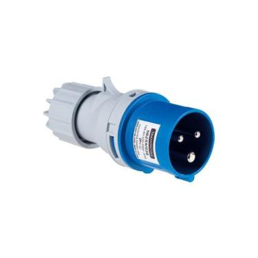 Imagem de Plugue Movel Industrial 2P+T 32A 220-250V 6H Azul IP44 56255035 Tramon