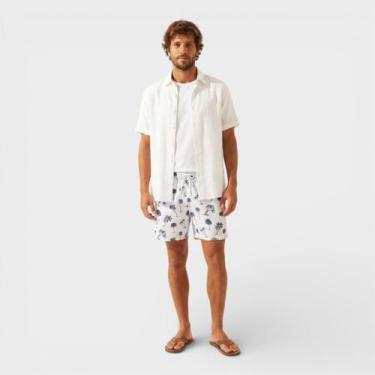 Imagem de Bermuda Masculina Estampada Costa Boy, Branco, M