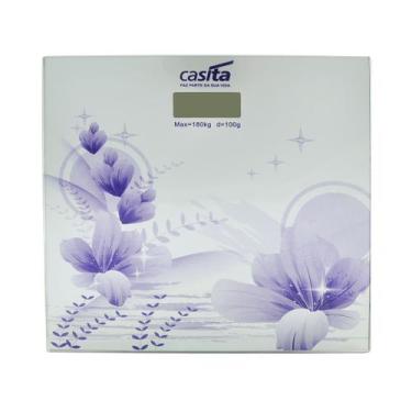 Imagem de Balança digital vidro temperado para banheiro quadrada 180 kg estampa 