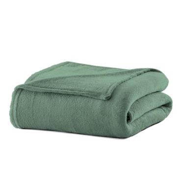 Imagem de Cobertor Manta de Microfibra Liso Solteiro 150x220cm  Camesa, Verde