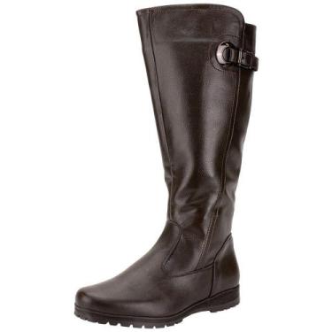 Imagem de Bota feminina cano alto mooncity 71130, Café, 37
