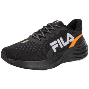Imagem de Tênis masculino comet 2 fila f01r00192, Preto, Laranja, 41