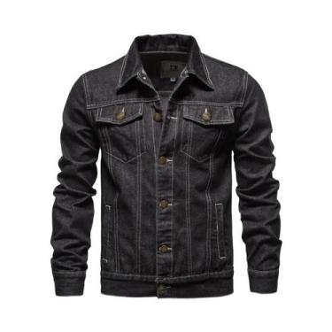 Imagem de Jaqueta Jeans Masculina Slim Fit Outono 2025 Vintage Casual Motociclis