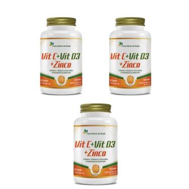 Imagem de Kit 3 Vitamina C + Vitamina D3 + Zinco 3x60 cps Flora Nativa - Flora N