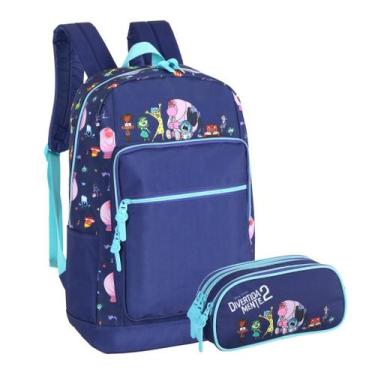 Imagem de Kit Escolar Mochila de Costas Divertidamente com Estojo Box Original C
