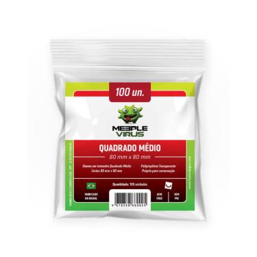 Imagem de Shields Sleeves Quadrado Medio 80 X 80mm Meeple Virus 100 unidades