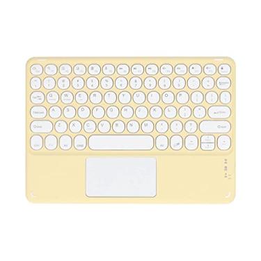 Imagem de Teclado sem fio, 13 teclas de atalho 2-3H tempo de carregamento Smart Touch ultra fino silencioso teclado multifuncional para tablets laptops telefone(Amarelo)