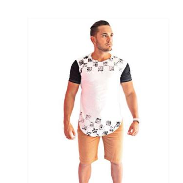 Imagem de Camiseta Oversized Camisa Swag Masculina Longline Xadrez - El Charme