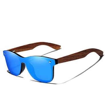 Imagem de Óculos de Sol Masculino Kingseven Hastes de Madeira com Proteção Lentes Polarizados UV400 W5504F (C4)