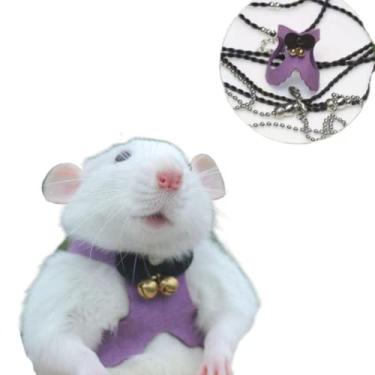 Imagem de Esquilo Corda de Tração Corda Antimordida, Colete Ajustável, Peitoral de Caminhada para Animais Pequenos com Coleira para Hamster, Gerbil, Rato, Furão, Chinchila (Roxo)