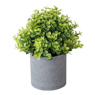 Imagem de heave Mini plantas artificiais em vaso, arbusto de plástico falso, plantas verdes artificiais para decoração de casa, jardim, banheiro, presente de boas-vindas, 15