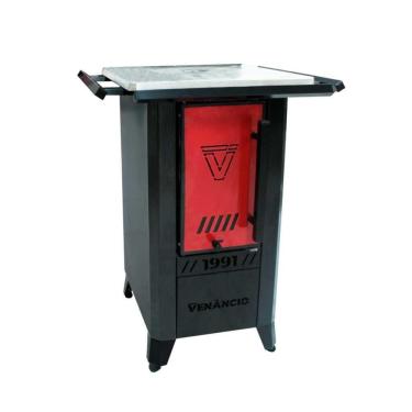 Imagem de Fogão a Lenha 1991 N° 00 Sem Tampa Preto e Vermelho F00-VR - Venâncio