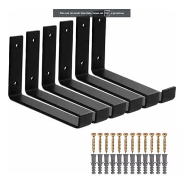 Imagem de Kit 6 Pç De Suporte Ferro Tipo Mão Francesa Invertida 20cm