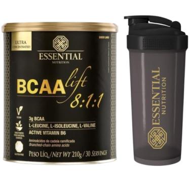 Imagem de BCAA Lift 8:1:1 Essential Nutrition - Áminoacidos essenciais + Vitamina B6-30 Doses - Sabor Limão + Coqueteleira oficial