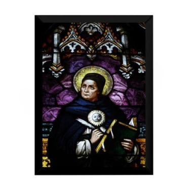 Imagem de Quadro Arte Vitral São Tomas De Aquino 42x29cm - Fanarte