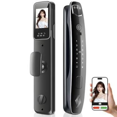 Imagem de Fechadura Inteligente, Fechadura Eletronica Biometria, Fechadura Digital Biometria, Fechadura Eletronica com Camera, Fechadura Digital Wifi Abertura Via Biometria, Senha NuméRica, Aplicativo Campainha