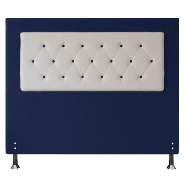 Imagem de Cabeceira Queen 1,60m Havana Suede Azul Branco