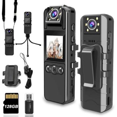 Imagem de Câmera Corporal KSADBOSSBO Ultra 4K - Lente Giratória 180° - 128GB