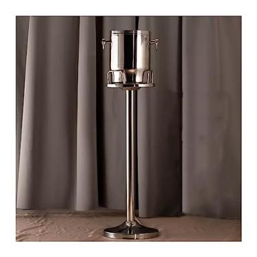 Imagem de balde de vinho Balde de gelo com suporte aço inoxidável pé Recipiente cubo, balde vinho em champanhe para cerveja KTV Club Bar Churrasco festa casamento, prata Refrigerador de cerveja