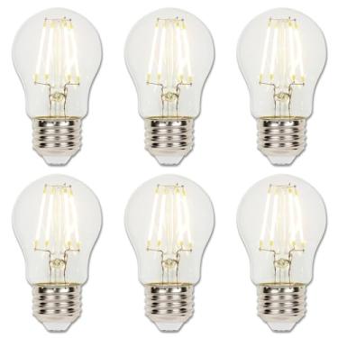 Imagem de Westinghouse 5280020 Lâmpada LED de filamento transparente regulável A15 de 4,5 watts (equivalente a 40 watts), base média, pacote com 6