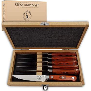 Imagem de Conjuntos de facas e cutelos de bife, Clássico, Pakka Wood, 6 x Steak Knives, 6