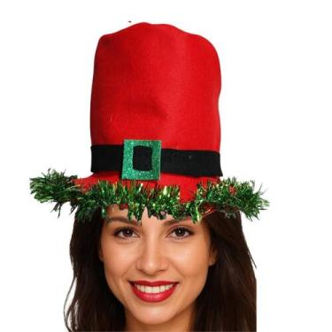 Imagem de Chapéu Cartola Natal Feltro E Detalhes Brilhantes Elegante - Usina de 