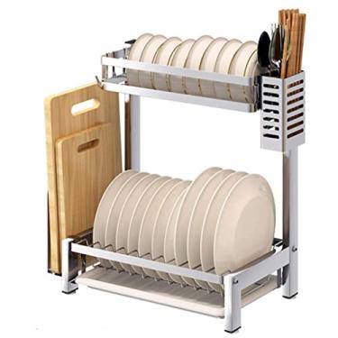 Imagem de BSNANCA Escorredor de louça, suporte de talheres rack de armazenamento bancadas de cozinha escorredor colocado B (A)