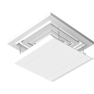 Imagem de Defletor de ar condicionado ajustável - 30/45/60 cm capa de ventilação de teto para uso comercial e escritório - defletor de ar para resfriamento aprimorado, branco, 30 x 30 cm/18 x 18 pol