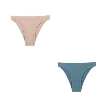 Imagem de Calcinhas Femininas Sem Costura De Cintura Baixa 2 Peças Lingerie Sexy