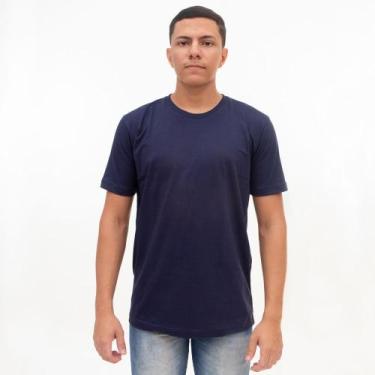 Imagem de Camiseta Básica 100% Algodão Uniforme P ao GG - Azul Marinho - D'LUJO,