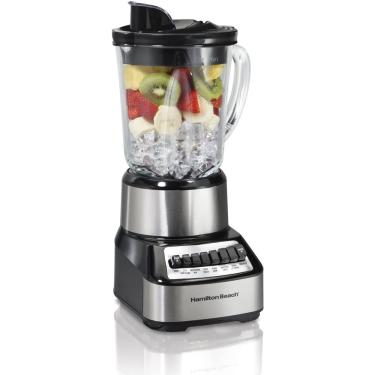 Imagem de Liquidificador com 14 funções e jarra de vidro de 1133ml, aço inox