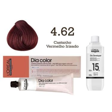 Imagem de Tonalizante Dia Color 4.62 Castanho Vermelho Irisado + Emulsão Revelad