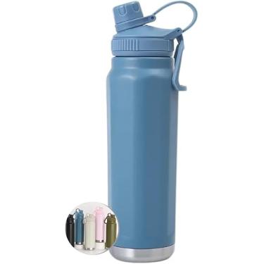 Imagem de Garrafa Térmica Inox 800ml com Isolamento a Vácuo – Bebida Quente ou Fria por 12h, Tampa com Bico, Livre de BPA – Ideal para Academia, Trabalho ou Viagens (AZUL)