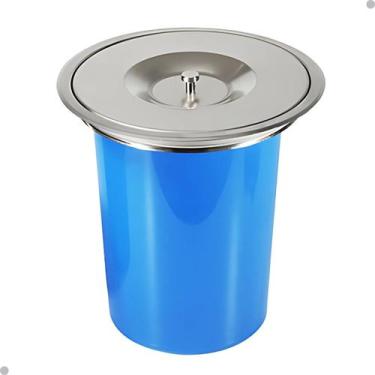 Imagem de Lixeira de embutir redonda pia cuba cozinha aço inox escovado 5 litros