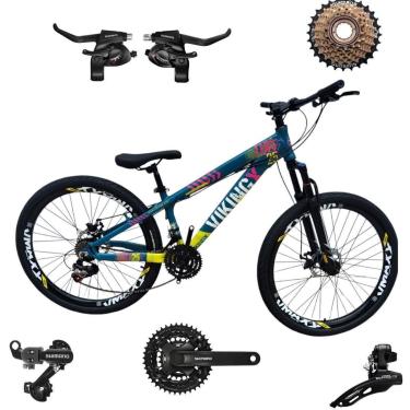Imagem de Bicicleta 26 VikingX T25 21v Conjunto Shimanos Pneu Aro 26 Balão Preto-Unissex