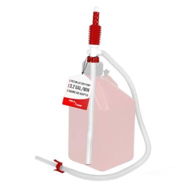 Imagem de TERA PUMP TRM20-XL - Bomba de transferência manual de combustível para latas de corrida, bomba de sifão manual para Jerry Cans, mangueira Outtake de 1,3 m, mangueira de admissão de 60 cm, mangueira de