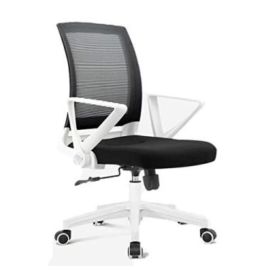 Imagem de UISLA Mesa giratória ergonômica para computador de malha de escritório com apoios de braço ajustáveis