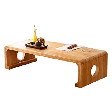 Imagem de Mesa quadrada para quarto, computador, cama, mesa pequena e sólida em madeira maciça sala de estar durável (cor: cor de madeira, tamanho: 30 40 60 cm) (cor: cor de madeira, tamanho: 304060 cm) (cor de