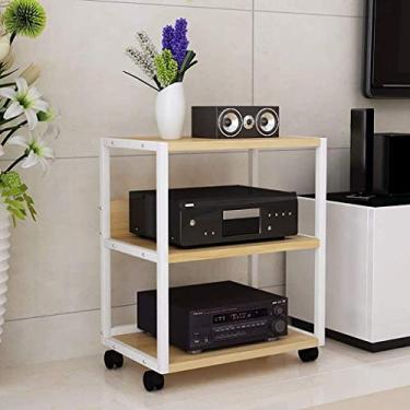 Imagem de YGCBL Prateleira de armazenamento, prateleira de armazenamento doméstico, amplificador de potência, gabinete, alto-falante, gabinete, suporte para impressora, fácil de limpar, capacidade de transporte