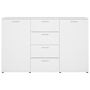 Imagem de Aparadores e armário de buffets com armazenamento decoração de casa branco 120 x 35 x 75 cm aglomerado (cor: branco, tamanho: 120 x 35 x 75 cm) (branco 120 x 35 x 75 cm) (branco 120 x 35 x 75 cm)