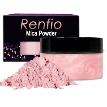 Imagem de Renfio 100G Mica Pó Pigmento Natural Pigmentos Em Pó Fino Pérola Brilho Resina Epóxi Corante Para Pintura Fabricação De Sabão Slime Bombas De Banho 3,5 Oz - Eve Pink