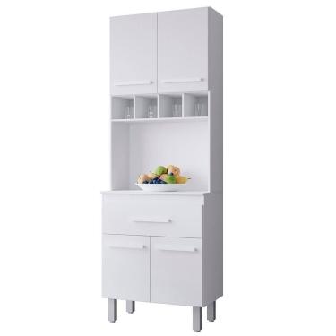 Imagem de Armario Paneleiro 4 Portas 1 Gaveta 197x60 Cm Vitoria Branco Mobbs