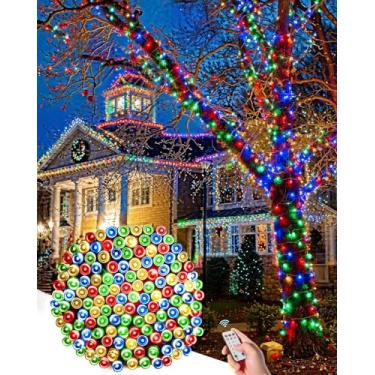 Imagem de Cordão de luzes LED 580, luzes de fadas internas e externas, à prova d'água, luzes cintilantes para decoração de Natal com controle remoto para quarto, fora da árvore, jardim, pátio, acampamento